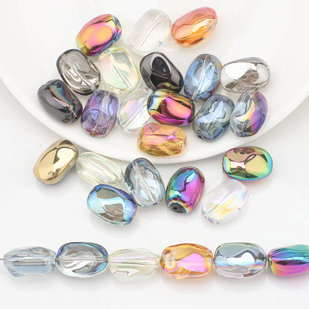 20 Pcs 11x15mm Irregular Shape Crystal Glass Loose Stone Beads For Handmade Bracelet Necklace Accessories Fashion Jewelry Making