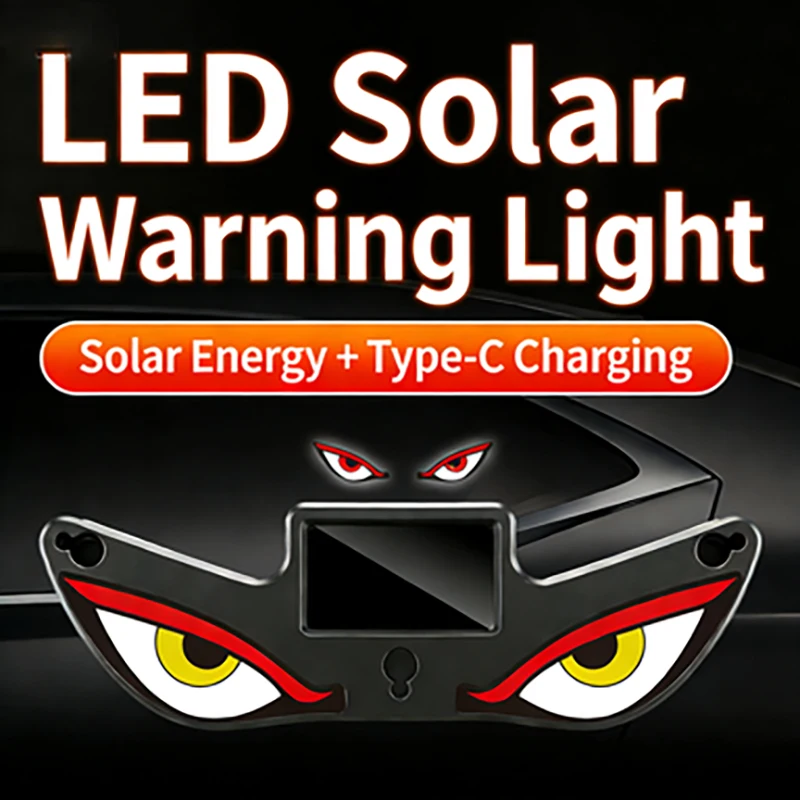 Solar Car Triangle Window Devil's Eye Lamp Suction Cup LED Ambient Light USB Rechargeable Wiring Free Atmosphere Neon Light