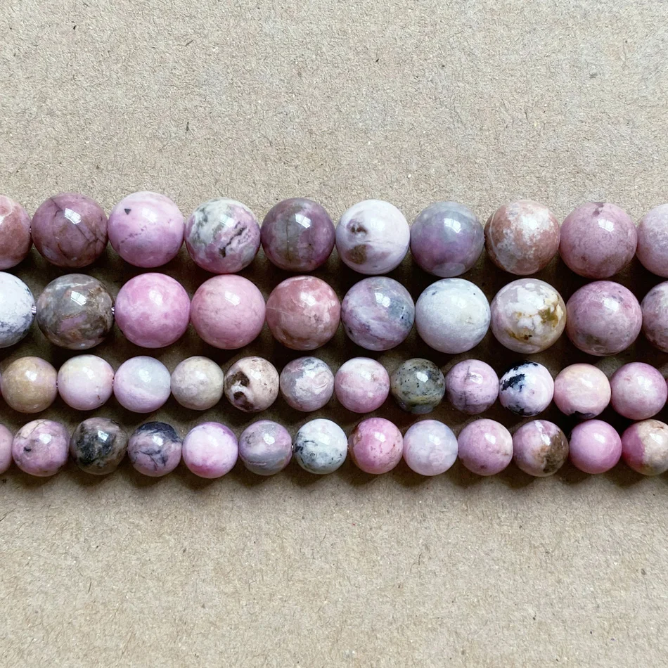 Natural Stone Grade AA Rhodonite Round Beads 15\