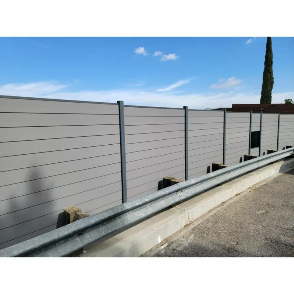 Green Aluminium Wpc Garden Fence Boards Waterproof Garden Aluminum Wpc Composite Fence Outdoor Wpc Fence Panels Post For Home