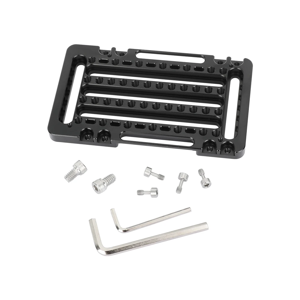 CAMVATE Placa de queso multiusos para placa de batería con montaje en V/patrones VESA de 75 y 100 mm Monitor Cámara Soporte PlatformBaseplat