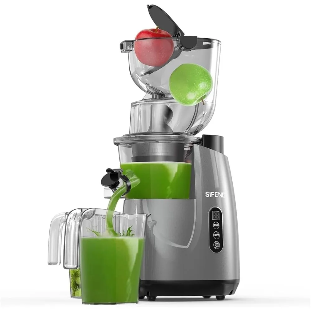 

Whole Fruit Cold Press Juicer Machine - Vertical Slow Masticating Juicer with Large 3.3in Feed Chute (Light Gray)