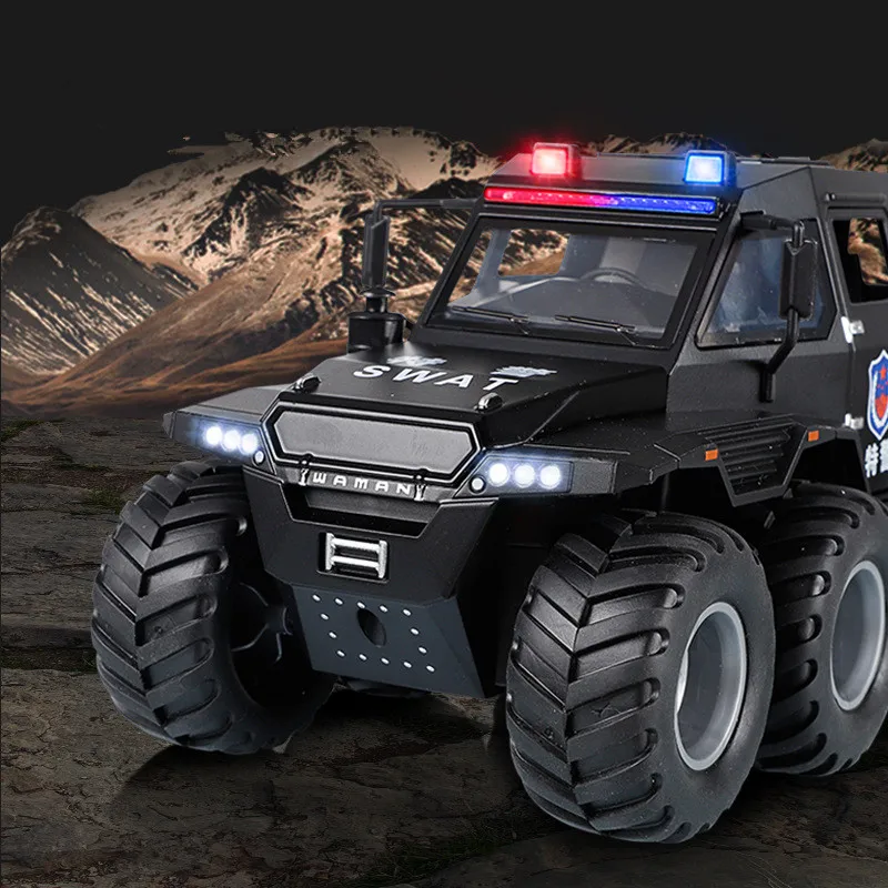 1:24 alloy pull back SWAT armored vehicle car model,wheel shock absorber car toy,simulation sound and light,wholesale