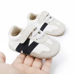 Newborn Baby Classic Sneakers Letters Splicing Baby Casual Shoe Anti-slip Hundred Walking Baby Boys Girls Baby Shoes 0-18 Months