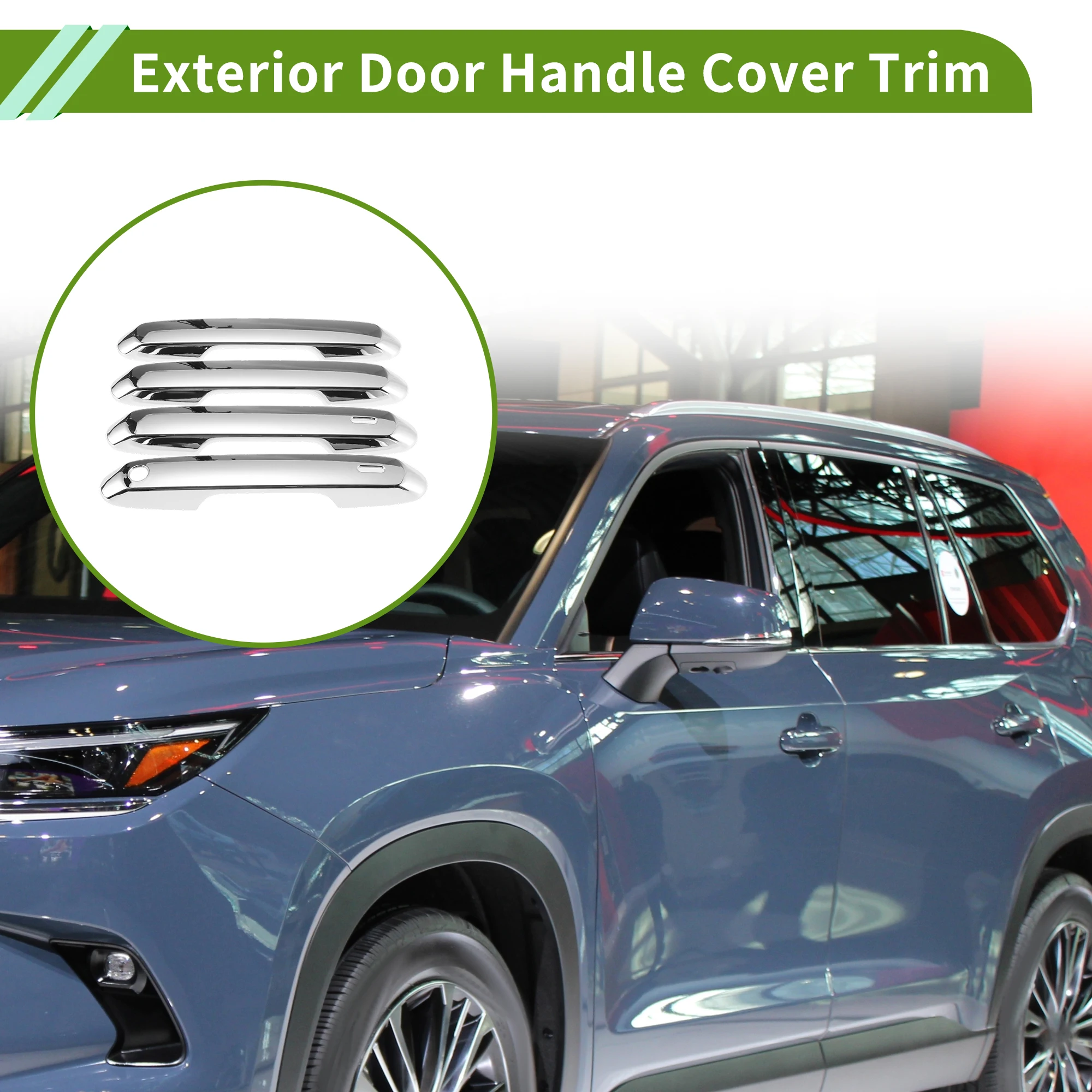 

UXCELL Exterior Door Handle Cover Trim Door Handle Cover for Toyota Grand Highlander 2024 2025 2026 Smart Plating Color 1 Set