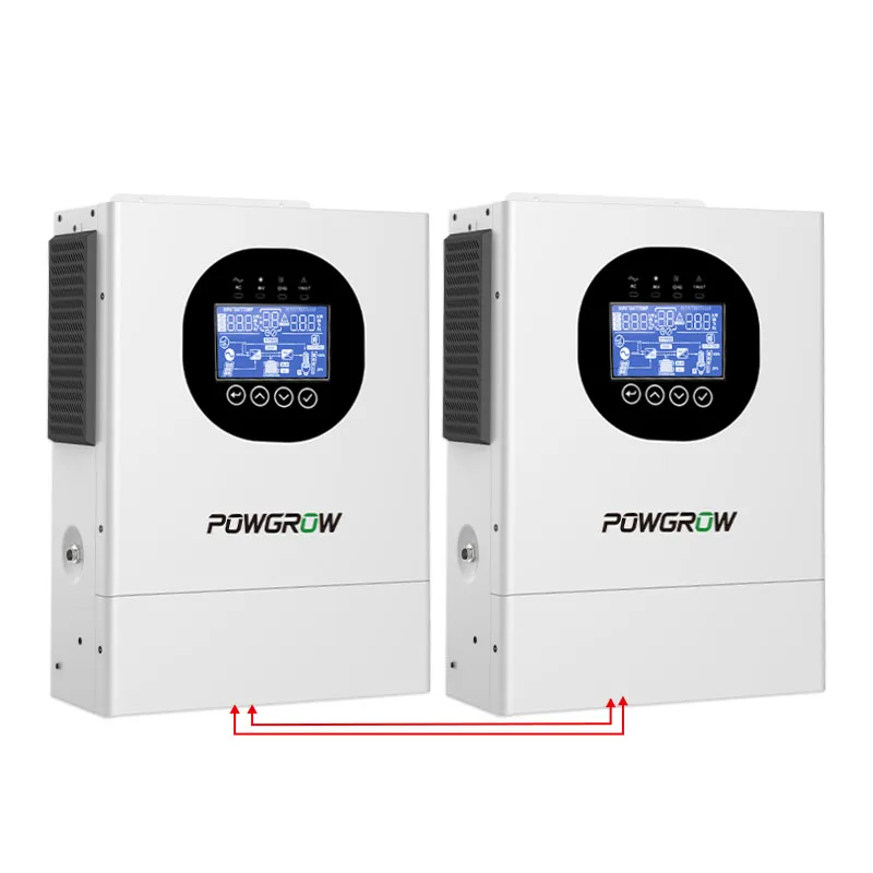 POWGROW 48V 13KW Hybrid-Solarwechselrichter 120A MPPT Solarregler Reiner Sinus-Wechselrichter für netzunabhängige Parallelbetrieb mit WLAN-Smart-Monitor Solarstromumwandlungssystem
