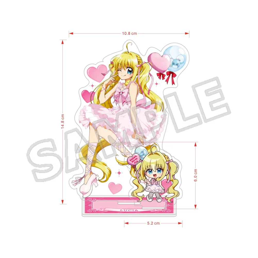 Anime Pichi Pichi Pitch PPP 15cm Acrylic Stand Double Insert Nanami Luchia Chibi Combo Table Decor Gift Keychain