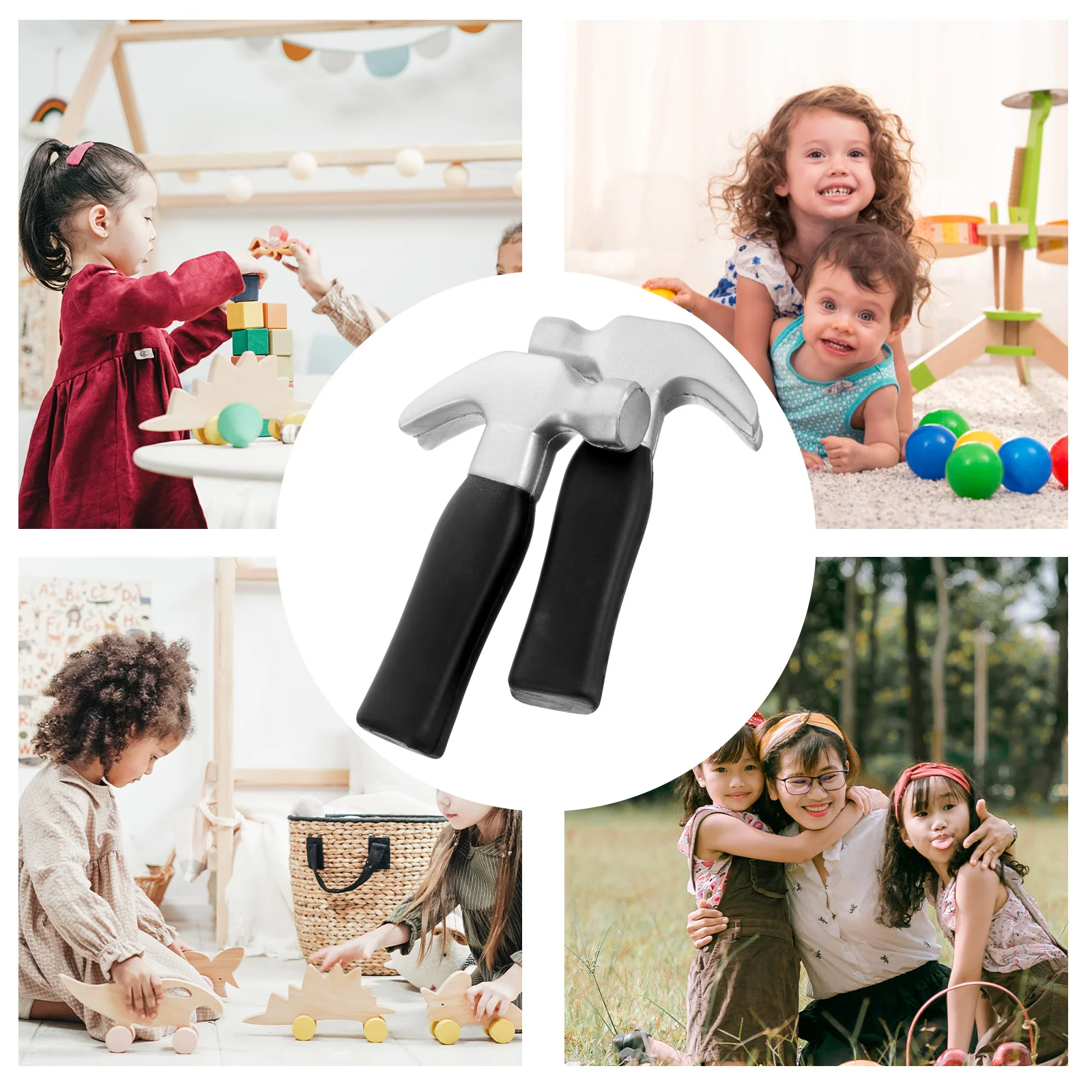 

2pcs Small Hammer For Kids, Durable Toddler Tools, Kids Mallet Play Set, Game Props Hammering Toys, Mini Hammer Tool For