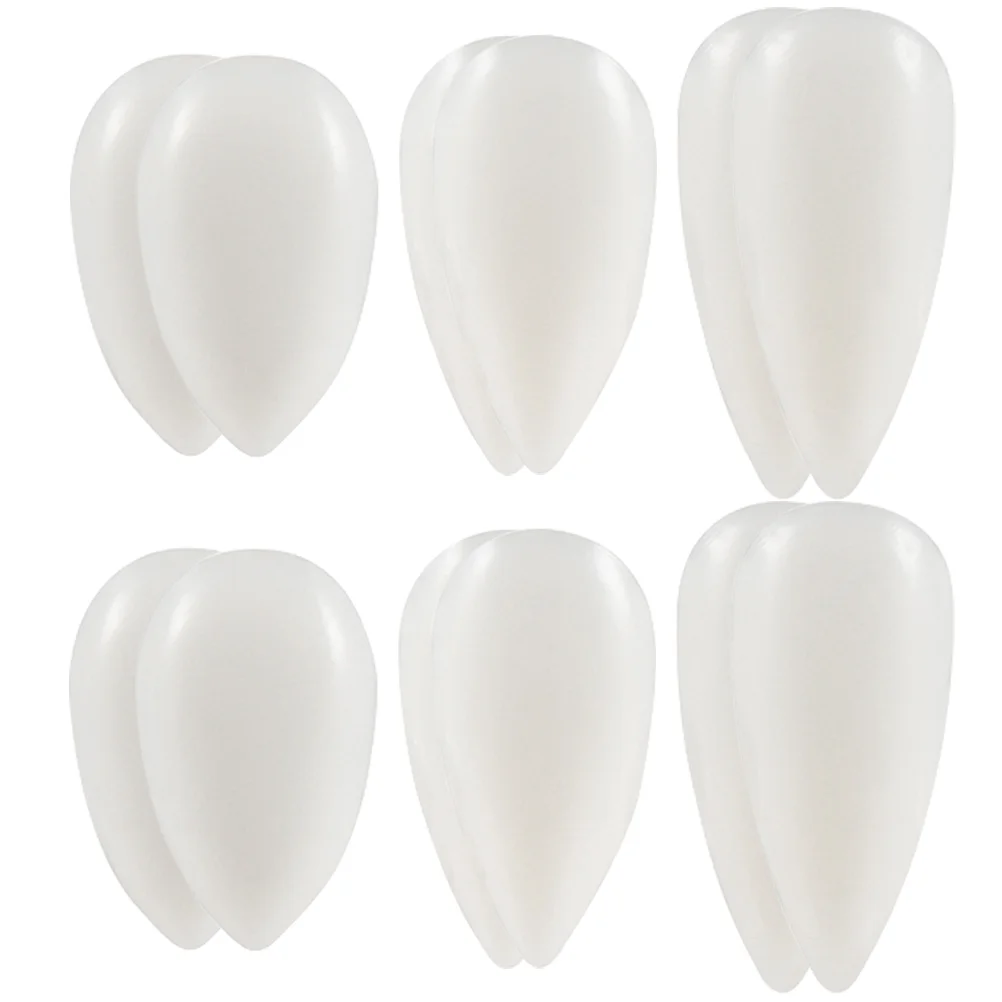 6 Pairs Vampire Teeth Dentures Tooth Decoration Halloween Fake Accessories Vampires Toys White Resin