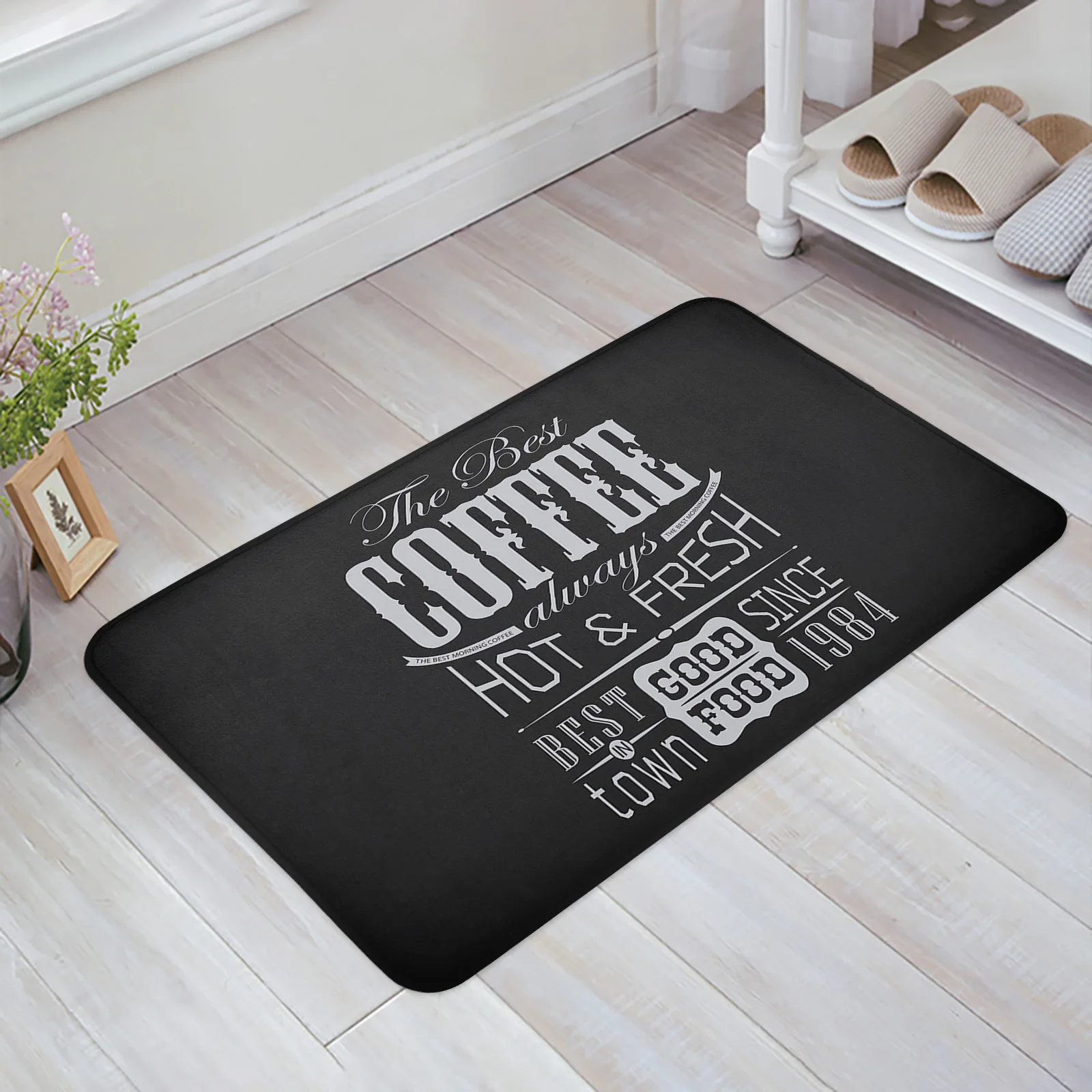 Coffee Label Blackboard Retro Style Bathroom Mat Corridor Carpet Kitchen Mat Entrance Door Mats Room Floor Prayer Rug Doormat