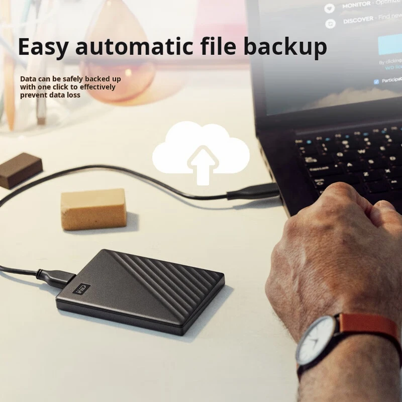 Disco rígido portátil Western Digital (WD) de 4 TB, USB 3.0, série My Passport, disco rígido mecânico de 2,5 polegadas, dispositivo externo