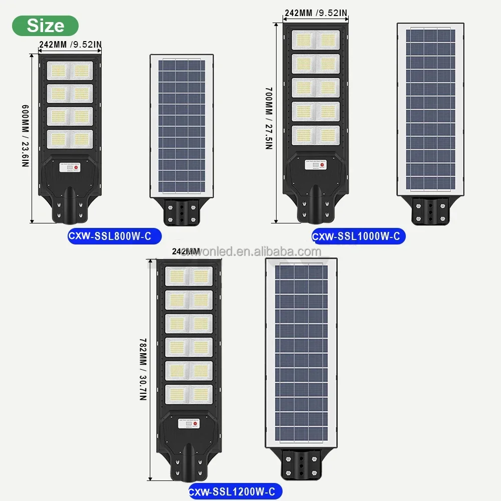 Imagem -03 - Luz de Rua Solar 1200led ao ar Livre Luz de Rua Movida a Energia Solar à Prova Impermeável Água Sensor Movimento Luzes Segurança para Jardim Quintal Estacionamento