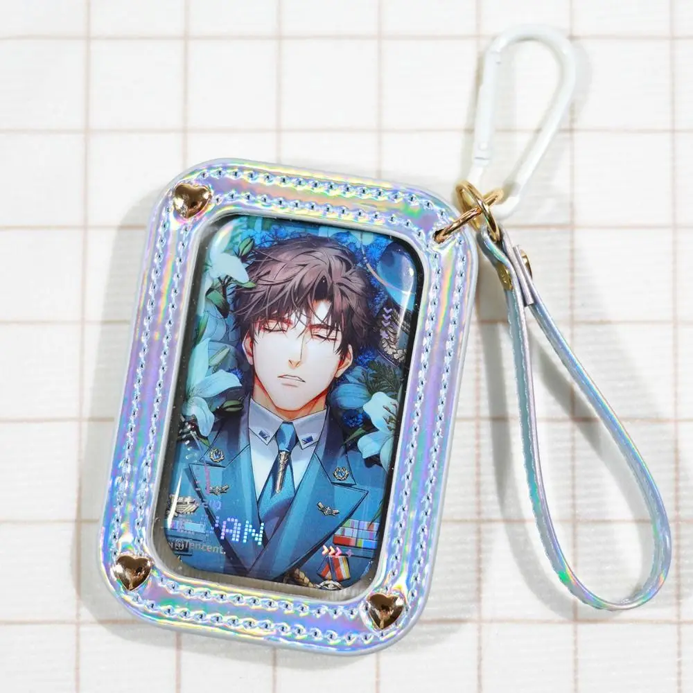 Transparent Badge Ita Bag Anime Badge Holder Card Holder Keychain Card Holder Pins Display Base Square Laser Leather