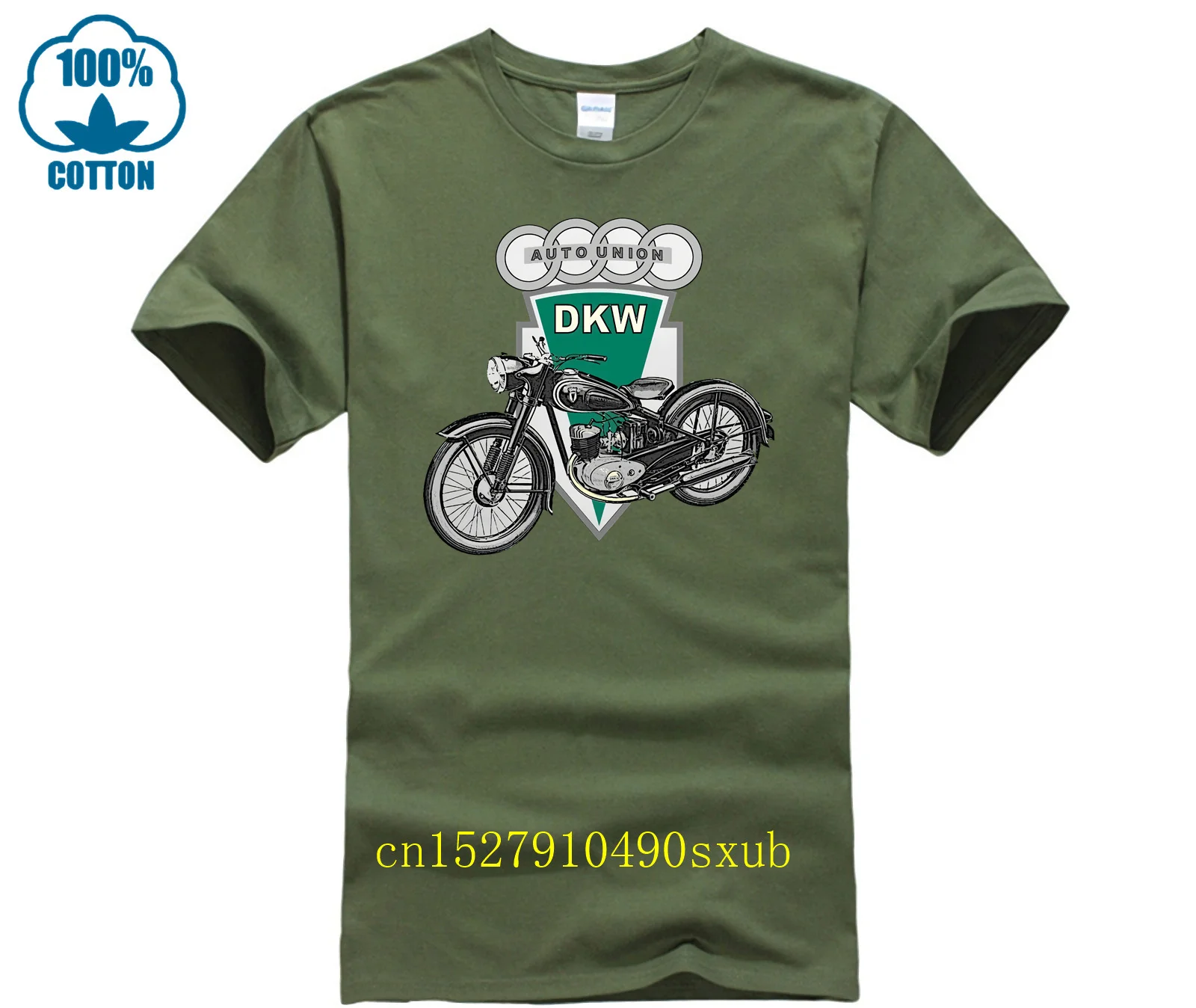 تي شيرت رجالي جديد موديل 2023 بأكمام قصيرة مضحك Dkw للدراجة النارية Rt 125 بشعار الاتحاد تي شيرت كلاسيكي ضيق