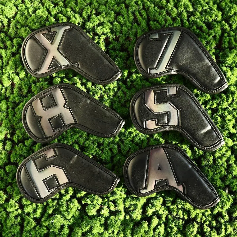 

10Pcs Men and Women PU Leather Gradients 4-9 ASPX Golf Club Head Covers Protective Cover Golf Iron Covers Golf Wedge Cover