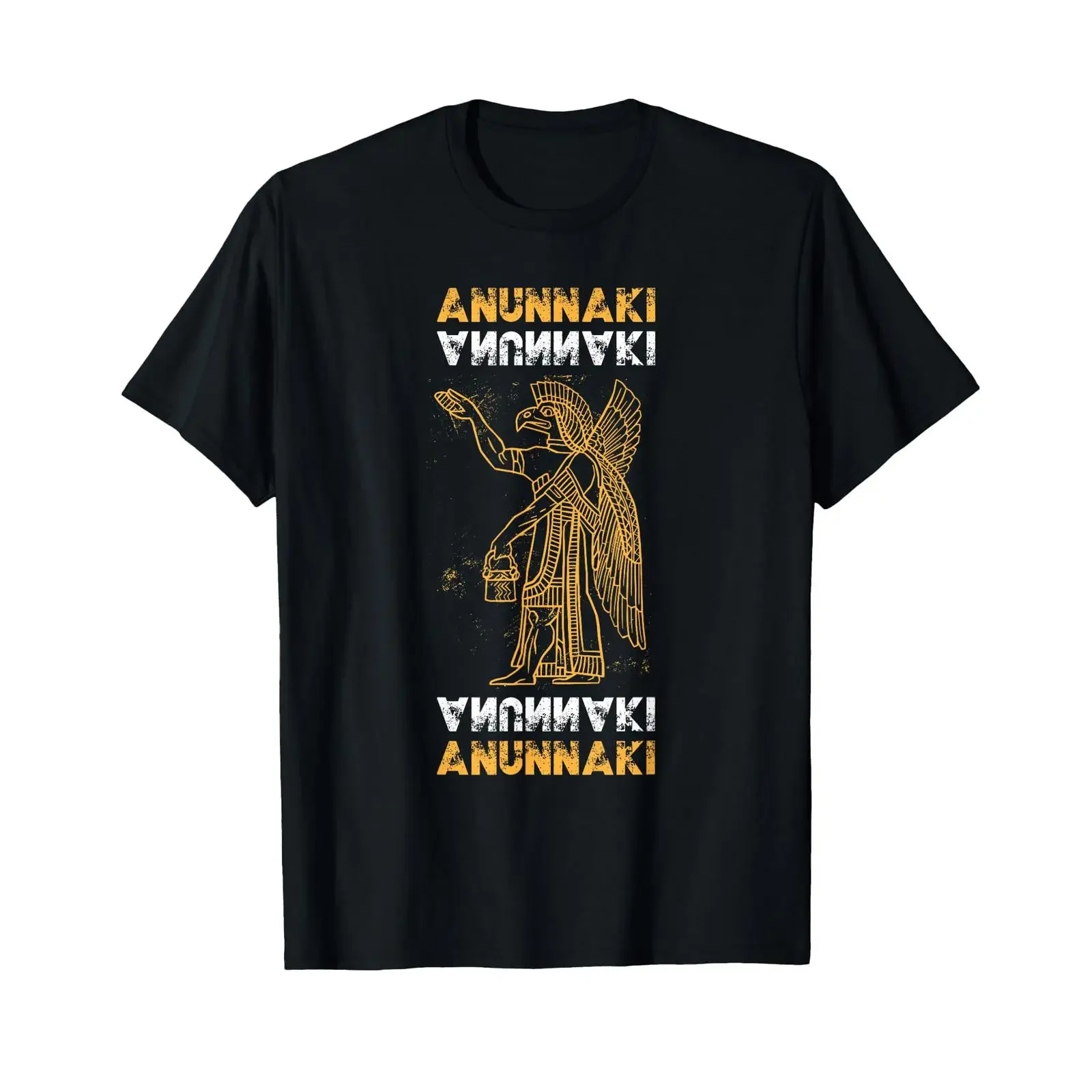 Anunnaki Ancient Astronaut Sumerian Alien Theorist T Shirt black vintage Washed Casual Stretched Unisex streetwear graphic