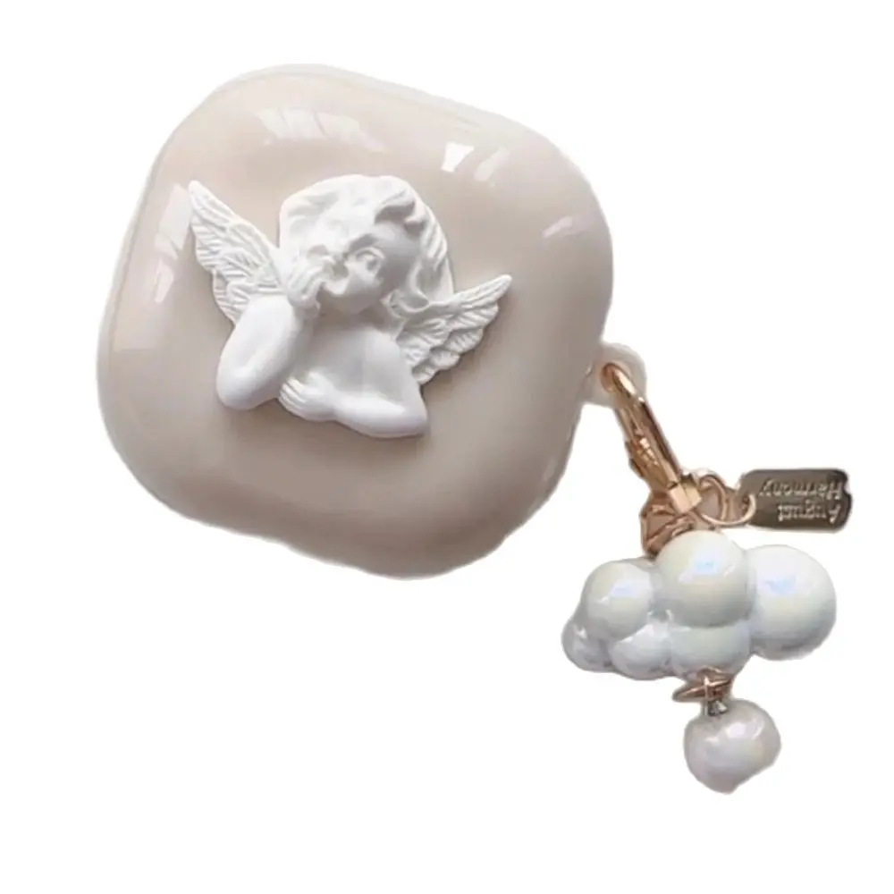 Kawaii Cute Cheek Angel Earbuds Headphones Soft Case For Samsung Galaxy Buds Live With Cloud Pendant Case For Samsung Buds 2 Pro