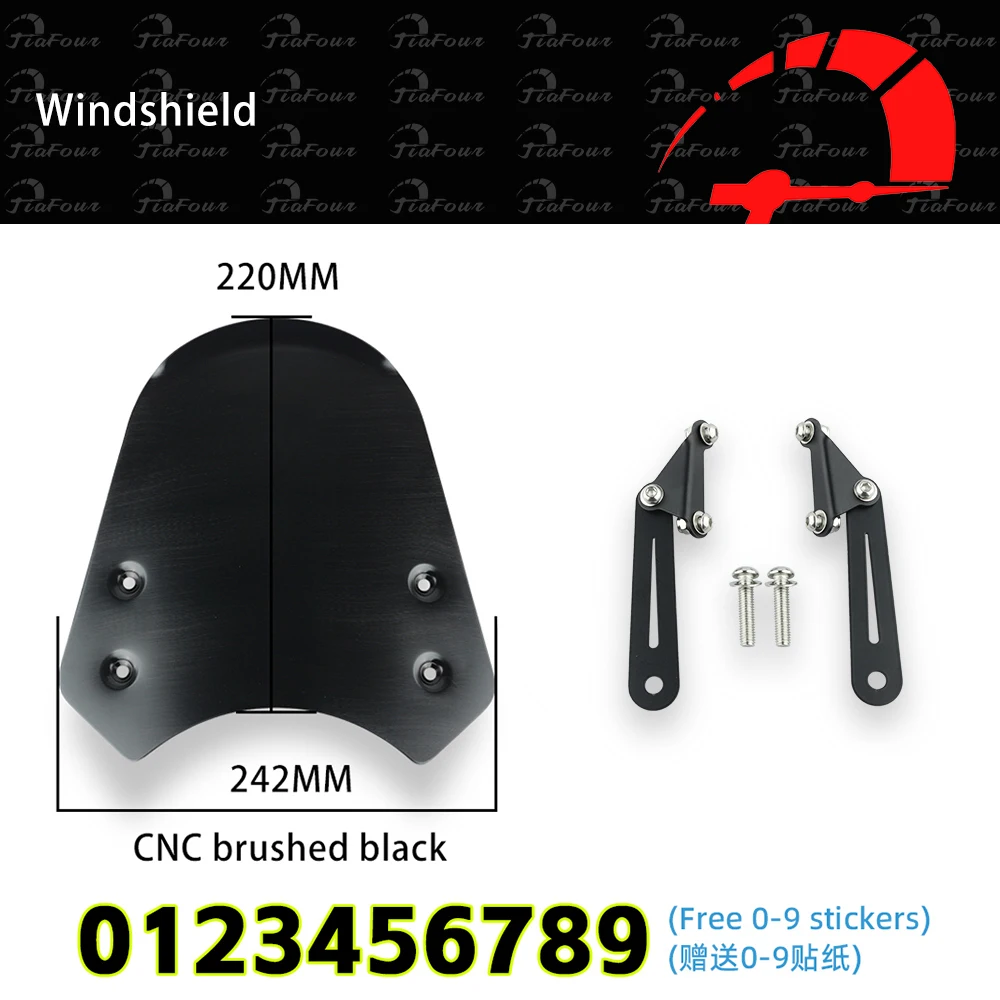 

FIT For Monkey 125 18-26 DAX125 ST125 22-26 Aluminum Motorcycle Accessorie Windshield Windscreen Visor Wind Screen Deflector Kit