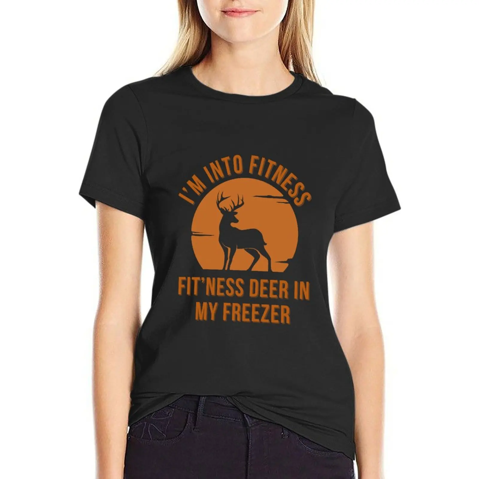 

I'm Into Fitness Fit'Ness Deer In My Freezer T-shirt Blouse Short sleeve tee Women's tee shirt