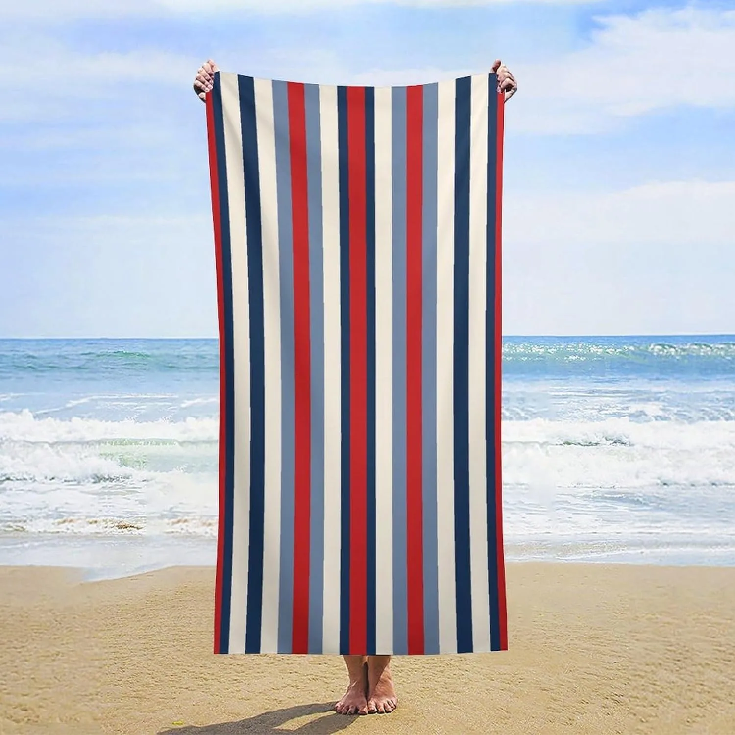 1PC Beach Towel Stripe pattern for family friends Gifts Towel Quick-Dry Beach Towel For Yoga Tourism Beach GYM Camping Swimming
