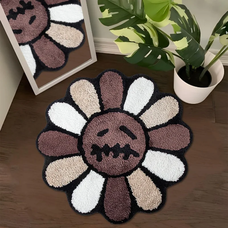 VIKAMA Gothic Sunflower rutschfeste Bodenmatte, saugfähig, für Badezimmer, Wohnzimmer, Schlafzimmer, Nachttisch, Teppich, dekorativer Teppich für Zuhause