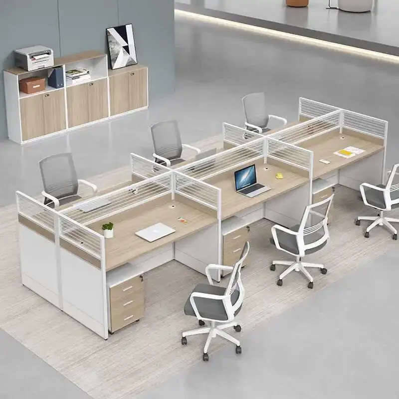 الموظفين، مكاتب وكراسي المكاتب، مكتب كمبيوتر لـ 6 أشخاص، مكتب كمبيوتر، شاشة تقسيم #4