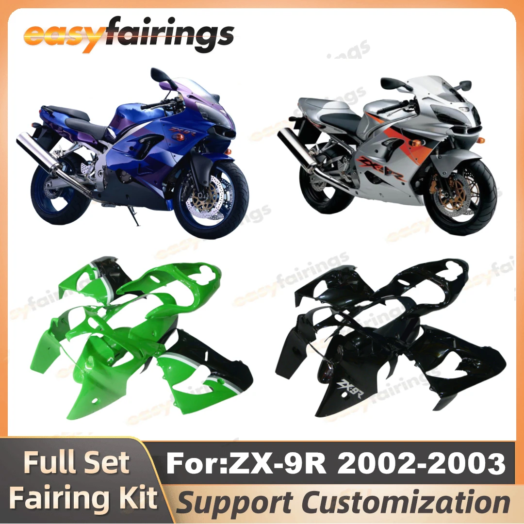 

Motorcycle Injection mold full fairing kit fit for Kawasaki ZX-9R ZX9R ZX9R 2002 2003 02 03 Bodywork Plastics Full Fairings Kits