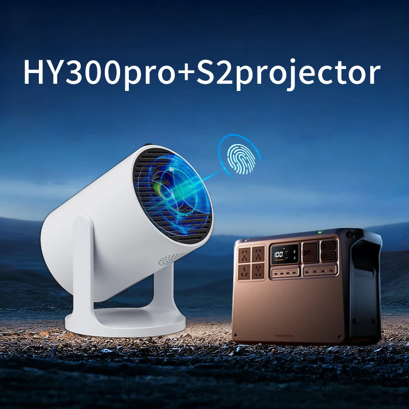 

2026 НОВЫЙ HY300pro + S2 4K Android 13 Портативный проектор 8000 люмен Wi-Fi 6 Театральный динамик 720P HD Поддержка 360 ° оция Проектор