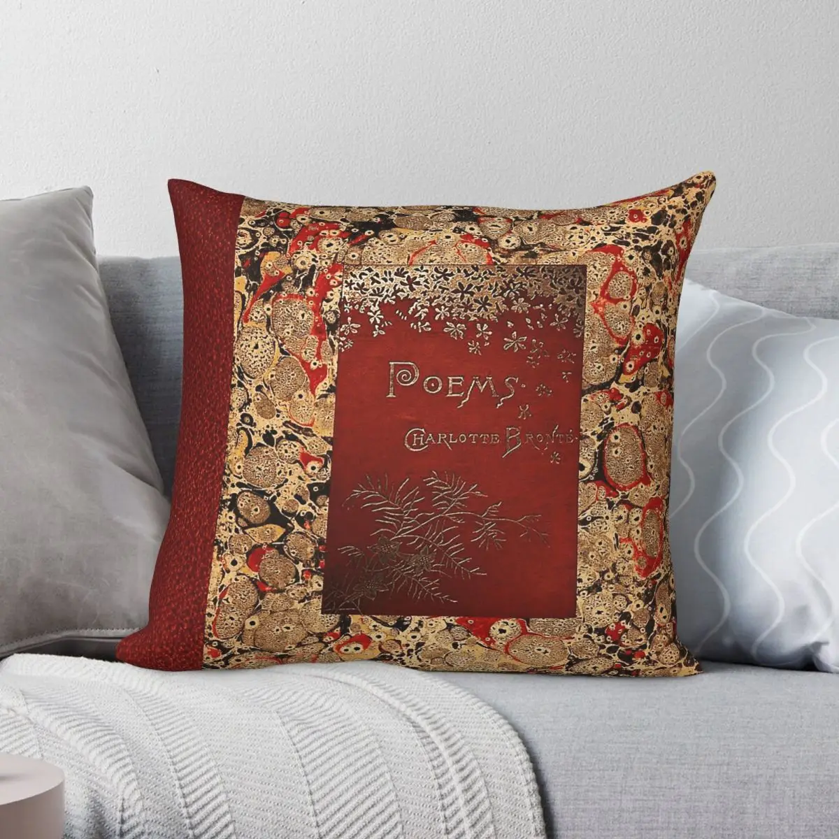 Charlotte Bronte Poems Book Cover Pillowcase Polyester Linen Velvet Creative Decorative Throw Pillow Bed Cushion Cover 45x45