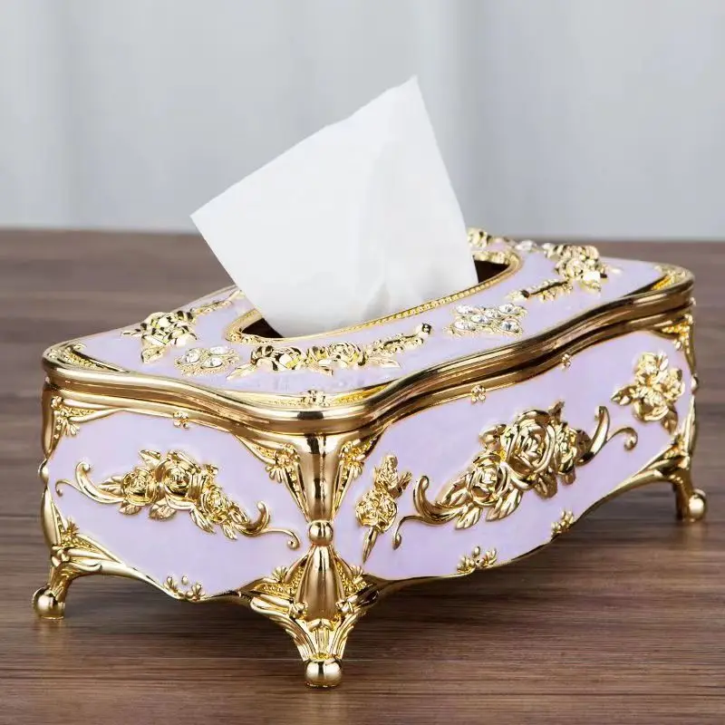 European Creative Paper Towel Box Manual Oil Dripping Paper Drawer Household Toilet Paper Storage Appliance Table Napkin Holder