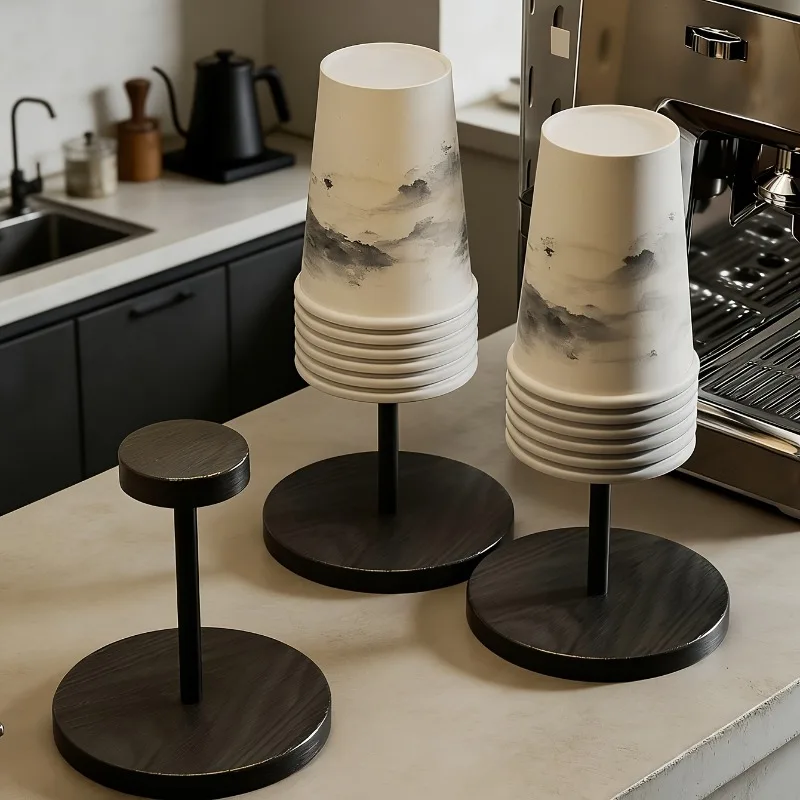 Cup Holder for Coffee Tea Water, Desktop Paper Cup Organizer with Stand for Office Cafe Restaurant, Durable Stylish Coffee Bar