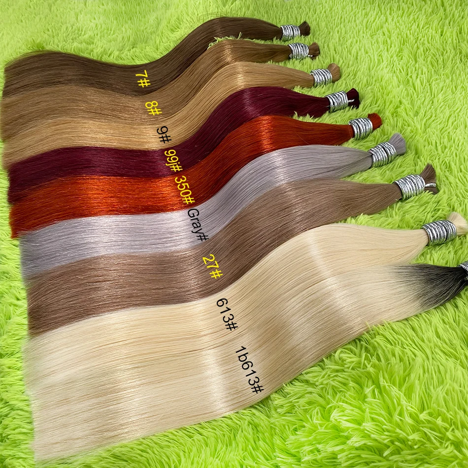 100% Echte Maagdelijke Rechte Human Hair Bulk Extension 1b 613 Honingblonde Weven Voor Vlechten Onbewerkt Geen Inslag Braziliaans Haar