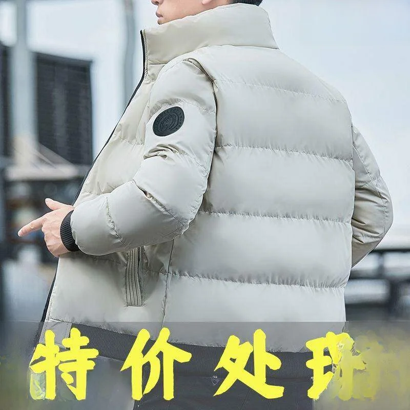 

Men's High-End Cotton Jaet Thiened Casual Youth Trendy Outerwear Versatile Cotton Coat Top Spring 2026 Knot Detail