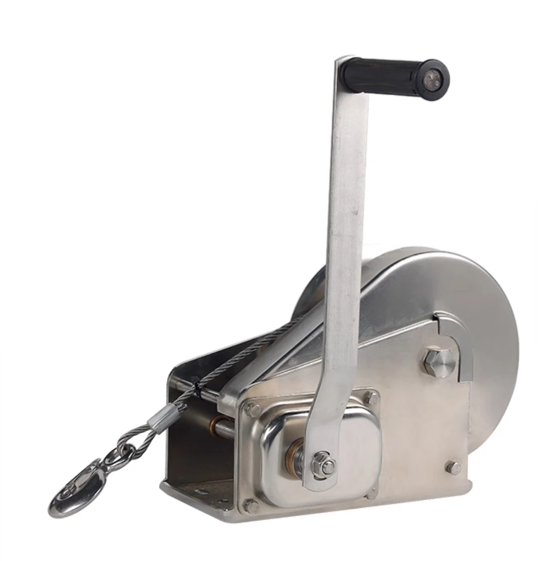 1800 Lbs 304 Stainless Steel Hand Winch Two-Way Self-Locking Manual Winch Sewage Small Anti-Rust Lifting Tool