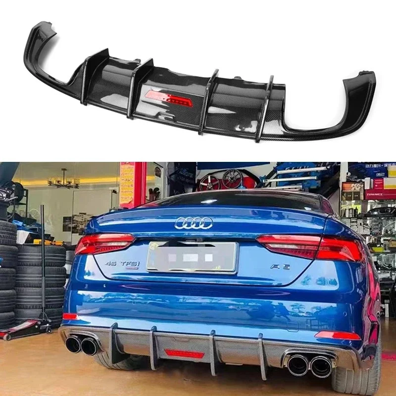 A5 B9 S5 S-Line Carbon Fiber Rear Diffuser Lip for Audi S5 2017 2018 2019