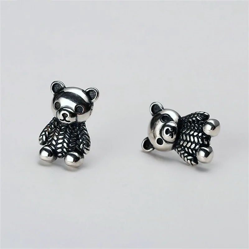 حار بيع خمر 925 الفضة إبرة الحلو الدب الصغير الحيوان السيدات وأقراط المجوهرات الأصلية للنساء هدايا عيد الميلاد #4