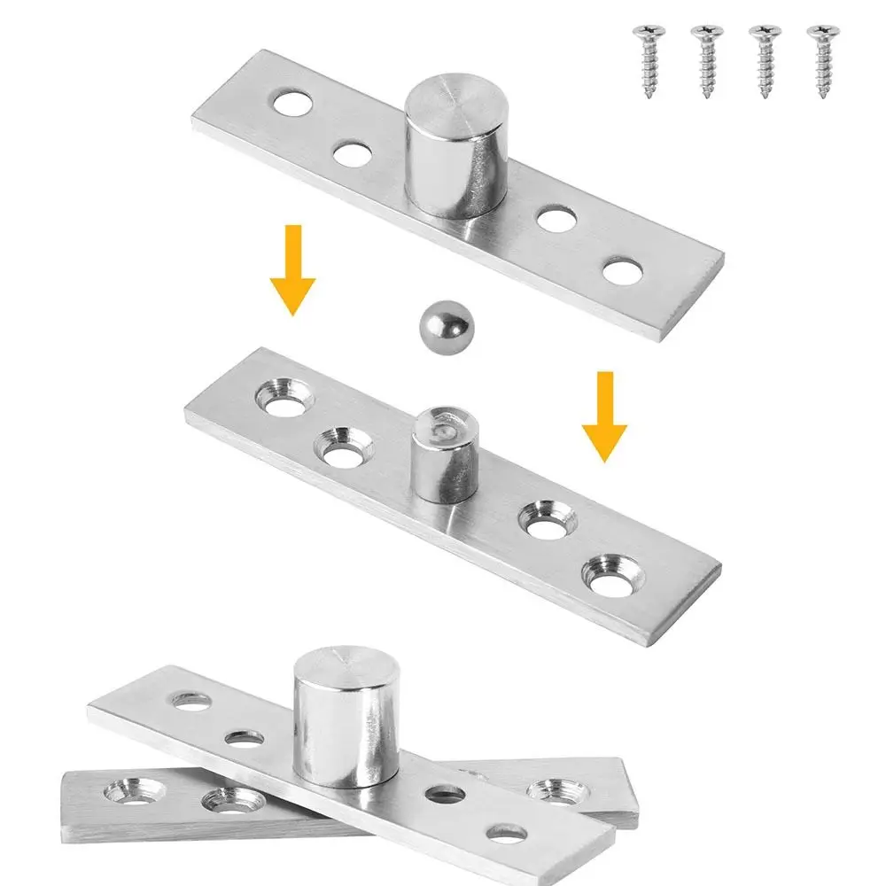 New Stainless Steel Pivot Hinge 360° Swivel Heavy Duty Door Concealing Shaft With Screws Up Down Shaft