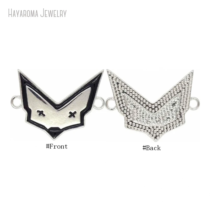 10 Stücke Metall Schwarz Emaille Rauw Alejandro Alphabet Buchstaben Tiere Fuchs Kupfer Großhandel Silber Farbe Stecker PC52901