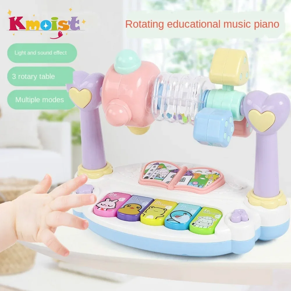 Baby Toys Rotating Music Piano with Light Sound 12 to24 Months Educational Toys Animals Sounding Keyboard Kids Playing Type Gift