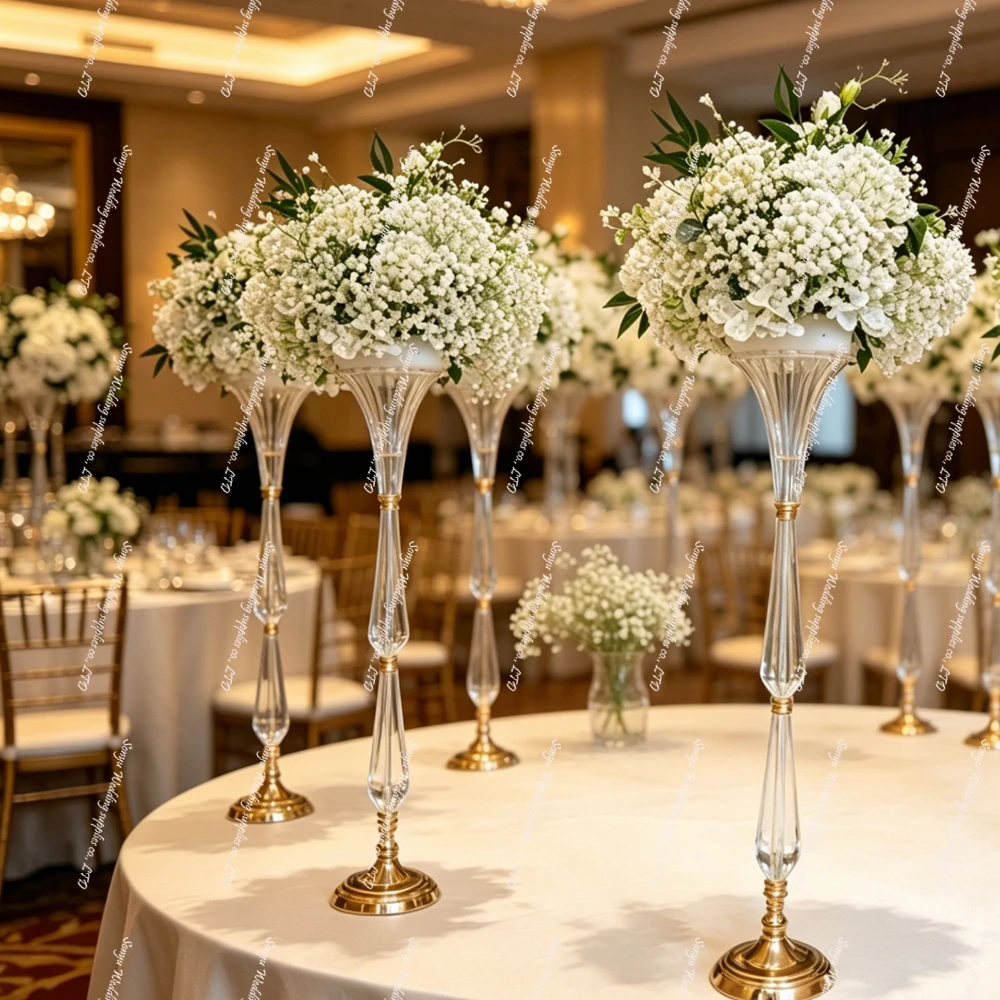 

6 шт. (50-100 см) без цветов) Акриловые вазы-трубы для свадебного декора, украшения для центральных элементов стола