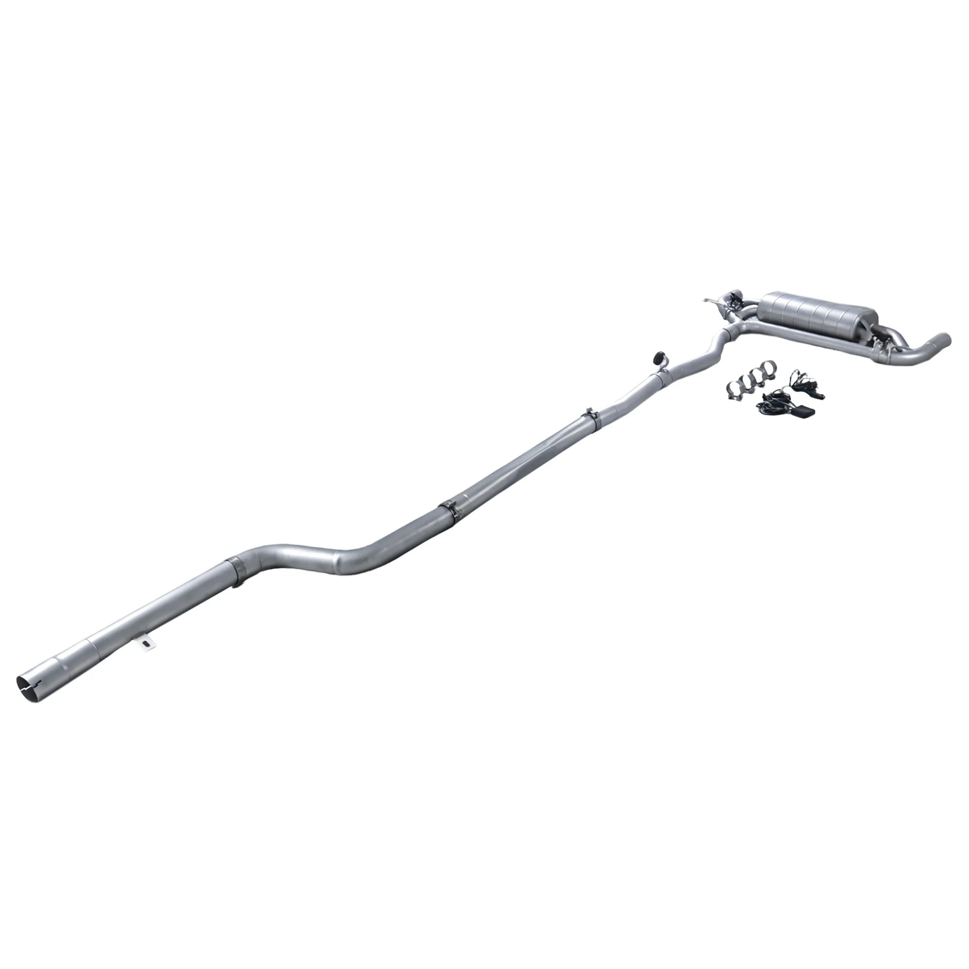 For 2017-2021 BMW 740i G11 G12 3.0T Catback Exhaust Mid Rear Section Single Muffler Dual Valve Dual Outlet Fits OEM Exhaust Trim