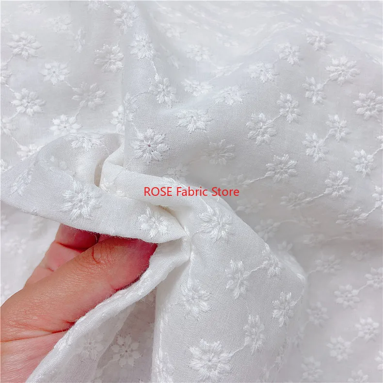 Cotton Embroidery Eyelet Fabric Sof Comfortable Cotton Cloth For Women's And Children's Clothing DIY Tissue Sold By The Yard view 4