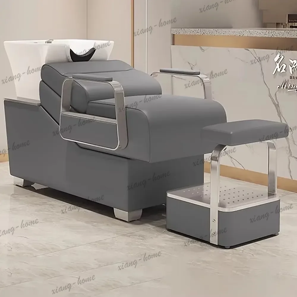 LJY Luxury Glamour Shampoo Bed Custom Aesthetic European Modern Shampoo Bed Luxury Fashion Cadeira De Barbearia Salon Furniture