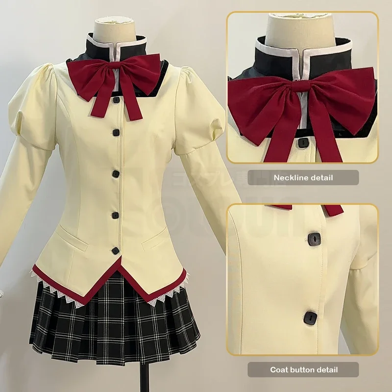 HOLOUN Puella Magi Madoka Magica Anime Kaname Madoka Cosplay Costume Jk Skirt Shirt Akemi Homura Tomoe Mami Miki Sayaka Sakura