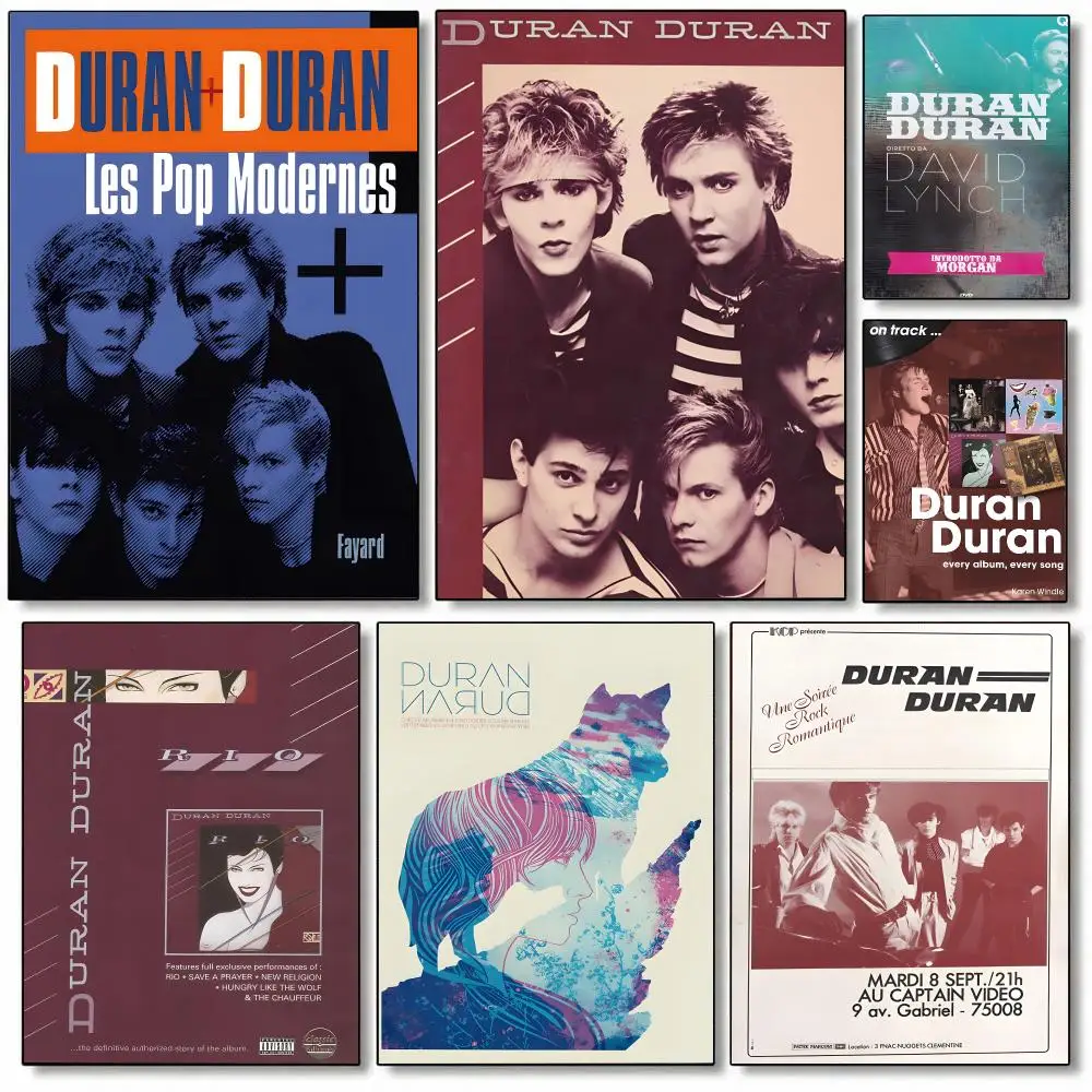 Band D-Duran Duran Poster Self-adhesive Art Waterproof Paper Sticker Coffee House Bar Room Wall Decor