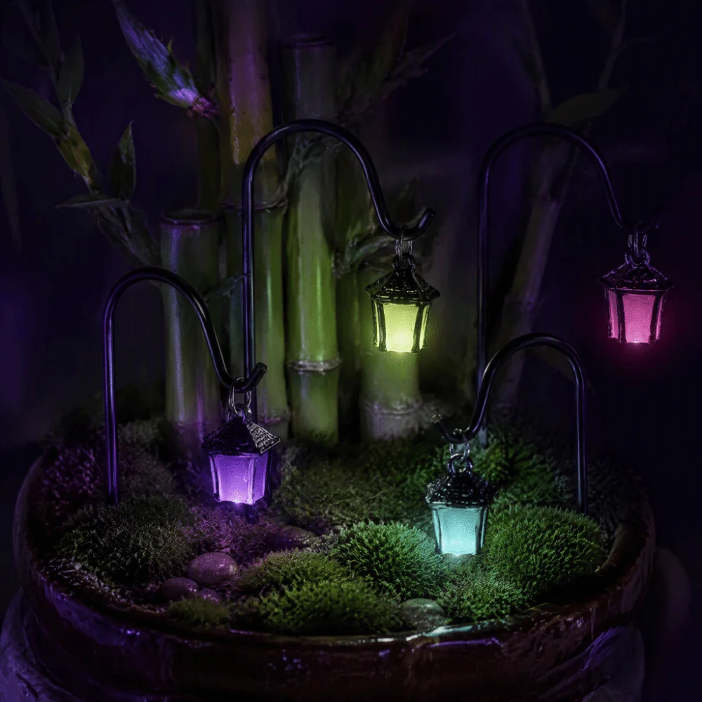 Glow-in-the-Dark Garden Decorative Stakes Miniature Glow Stakes Miniature Stakes Vintage Lantern Decorative Bonsai Decorations