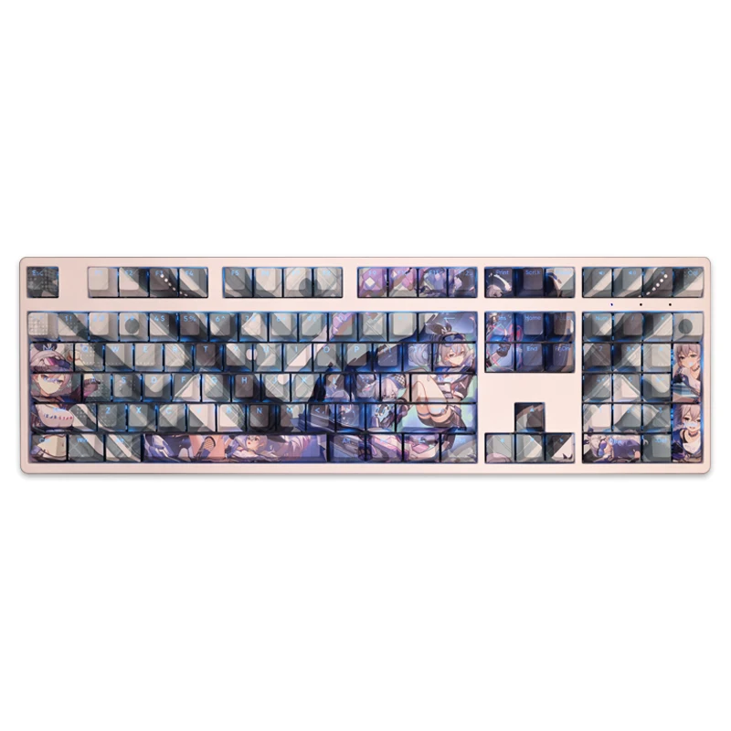 Silver Wolf 108 Keycap Honkai Star Rail PBT DYE Sublimation Light Transmitting Cherry Switch Cross Key Cover Mechanical Keyboard
