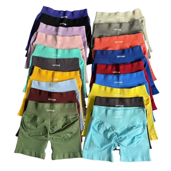 Ignite Shorts met logo Dames Scrunch Bum Shorts Super rekbare naadloze Yoga Short Workout Biker Short Fitness Gym Tights
