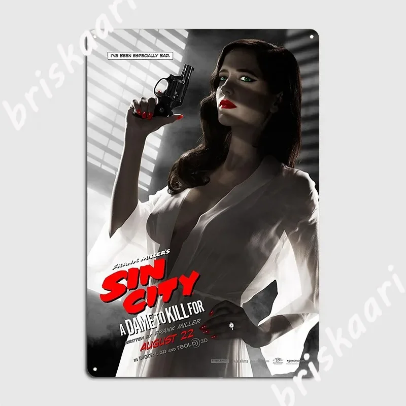 Sin City A Dame To Kill For Movie Poster Metal Plaque Poster Club Party Cave Pub Printing Wall Decor Tin Sign Posters