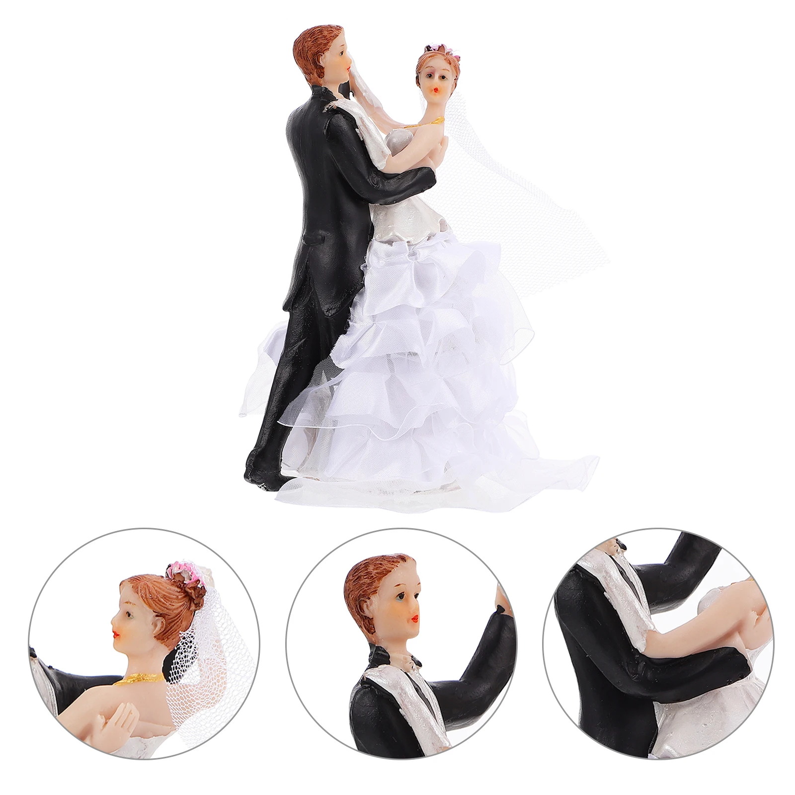 

Lovely Couple Cake Adornment Wedding Party Craft Decor Exquisite Design Home Desktop Ornament Unique Cake Toppers